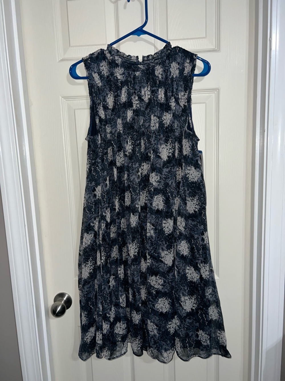 Joie Navy and White Sleeveless Midi Dress